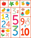 Playful Fruit and Numbers Collage Rug