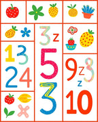 Playful Fruit and Numbers Collage Rug
