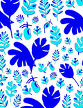 Bold Blue Tropical Foliage Abstraction Rug
