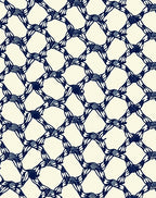 Navy Blue Interlocking Knot Diamond Rug