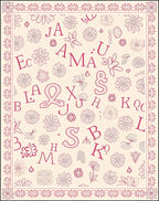 Pink Daisy Alphabet Collage Rug