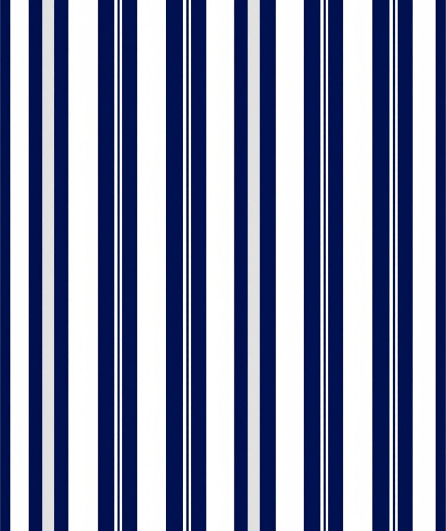 Classic Navy White Pinstripe Stripe Rug