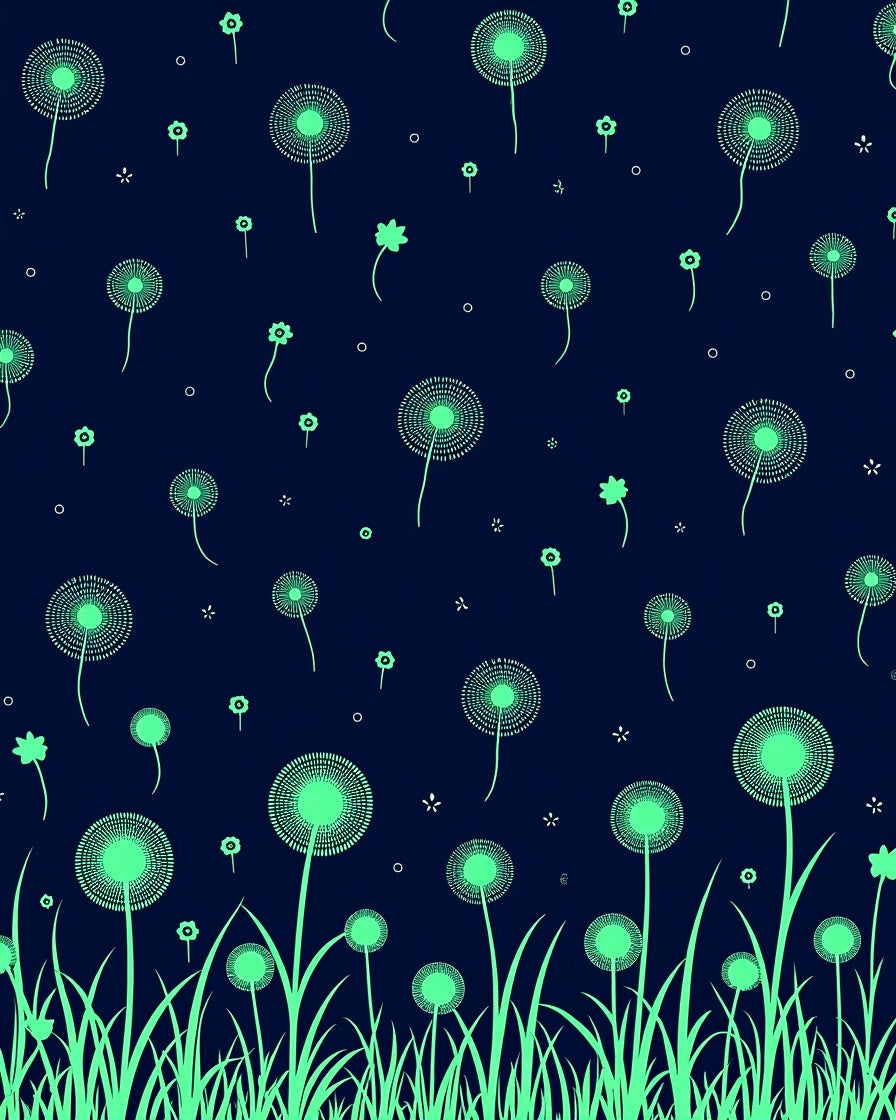 Mint Dandelion Field Grass Background Rug