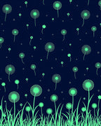 Mint Dandelion Field Grass Background Rug