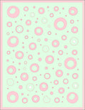 Pale Pink Circles on Mint Background Rug
