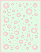 Pale Pink Circles on Mint Background Rug
