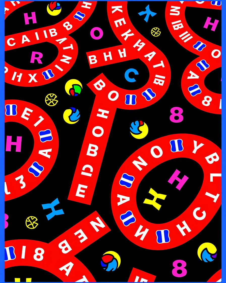 Bold Red Alphabet Circles Rug