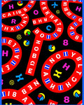 Bold Red Alphabet Circles Rug