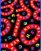 Bold Red Alphabet Circles Rug
