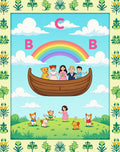Whimsical Rainbow Ark Children's Meadow Rug
