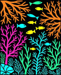 Vibrant Neon Coral Fish Scene Rug