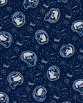 Abstract Blue Ink Wash Faces Rug