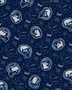 Abstract Blue Ink Wash Faces Rug