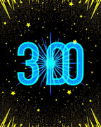 Electric Blue Stars Bursting Number Rug
