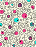 Whimsical Pink Cyan Eyeball Scatter Rug