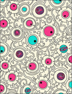 Whimsical Pink Cyan Eyeball Scatter Rug