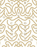 Golden Ornate Abstract Scroll Rug