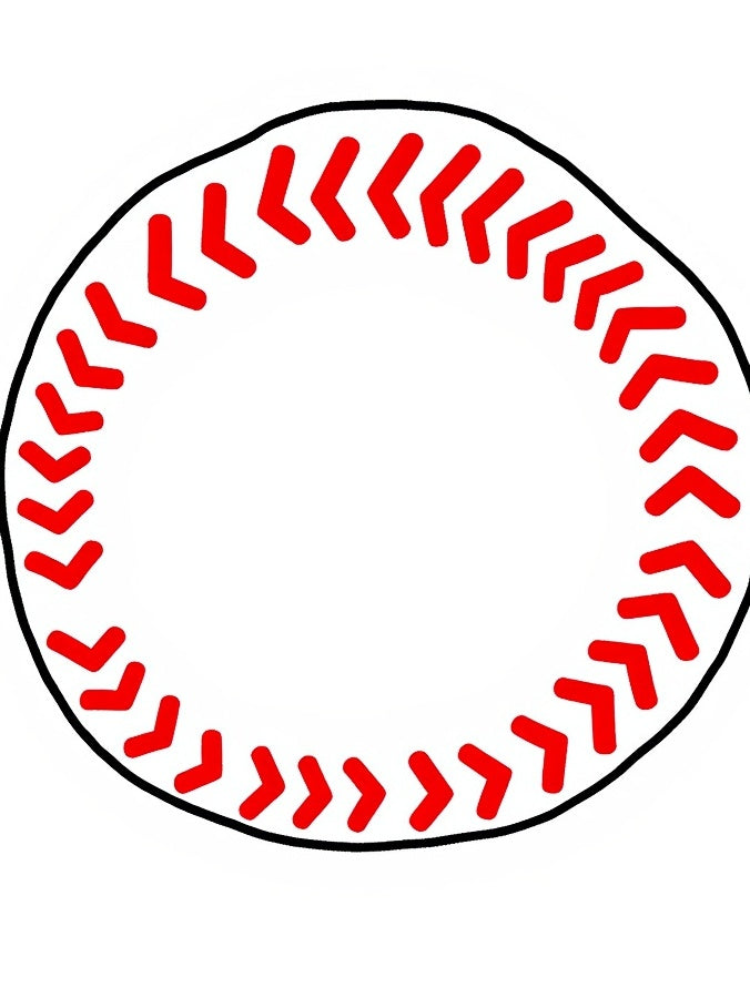 Classic Red White Baseball Stitch Rug