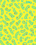 Yellow Blue Doodle Creature Sprinkle Rug