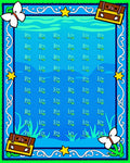 Playful Blue Underwater Treasure Chest Rug