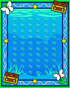 Playful Blue Underwater Treasure Chest Rug