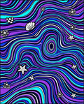 Vibrant Purple Blue Swirl Starfish Rug