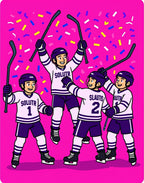 Celebration Hockey Players Confetti Rug