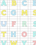 Alphabet Grid Colorful Letters Rug