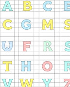 Alphabet Grid Colorful Letters Rug