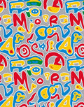 Bold Abstract Red Yellow Blue Graffiti Rug