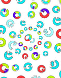 Colorful Circular Segments Repeating Pattern Rug