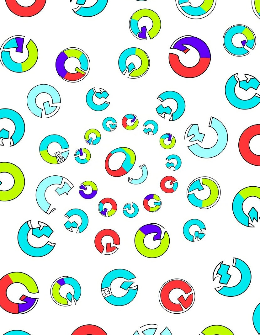 Colorful Circular Segments Repeating Pattern Rug
