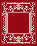 Crimson White Geometric Crest Rug