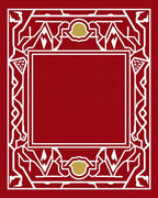 Crimson White Geometric Crest Rug