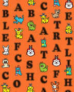 Alphabet Cartoon Critters Orange Rug
