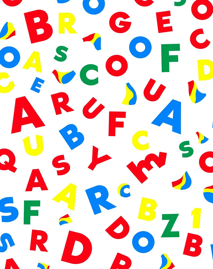 Bold Alphabet Collage Colorful Letter Rug