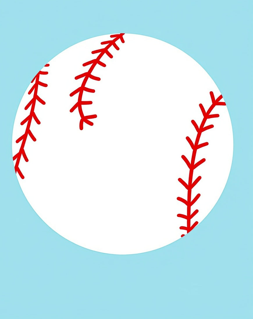 White Baseball Red Stitching Ball Rug