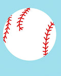 White Baseball Red Stitching Ball Rug