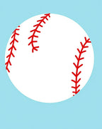 White Baseball Red Stitching Ball Rug