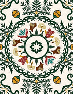 Earthy Tone Botanical Medallion Rug