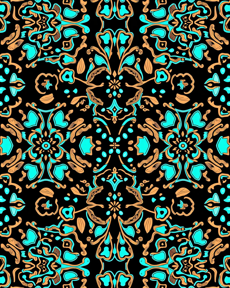 Turquoise And Gold Ornate Floral Rug