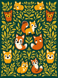 Whimsical Orange Fox Folia Rug