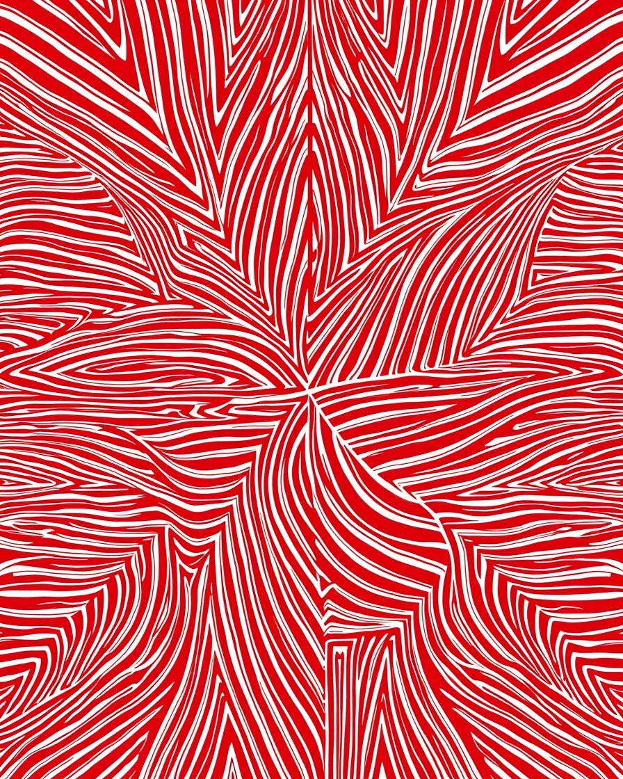 Crimson White Abstract Flow Rug