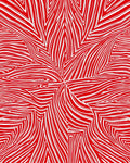 Crimson White Abstract Flow Rug