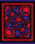Crimson Blue Star Celestial Blossom Rug