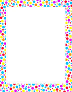 Rainbow Polka Dot Confetti Border Rug