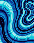 Deep Blue Ocean Agate Swirl Rug