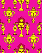 Vibrant Yellow Trophy Repeat Rug