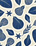 Navy Blue Tropical Leaf Starburst Rug