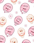 Whimsical Pink Cloud Character Medley Rug